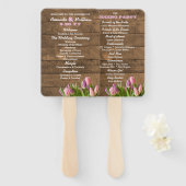 Tulps & Barnwood Wedding Programme Handbanden Handwaaier (Voorkant en achterkant)