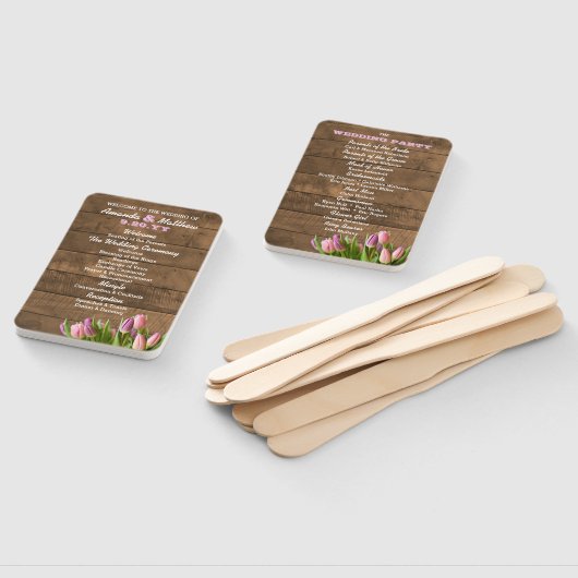 Tulps & Barnwood Wedding Programme Handbanden Handwaaier (Niet-gemonteerd)