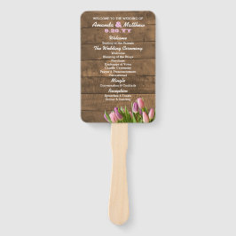 Tulps & Barnwood Wedding Programme Handbanden Handwaaier