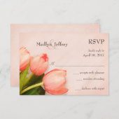 Tulps blush roze lentebruiloft RSVP (Voorkant / Achterkant)