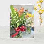 Tulps bouquet kaart (Gele Bloem)