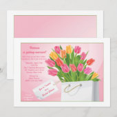 Tulps Bridal Shower-uitnodiging Kaart (Voorkant / Achterkant)