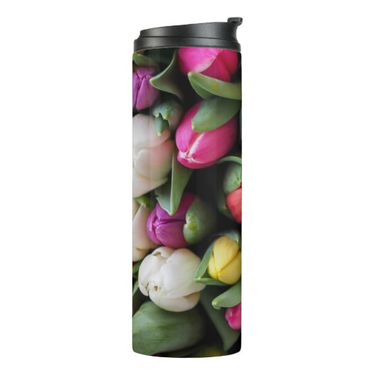 Tulps Colorful Flowers Paaslente Thermosbeker (Gedraaid links)
