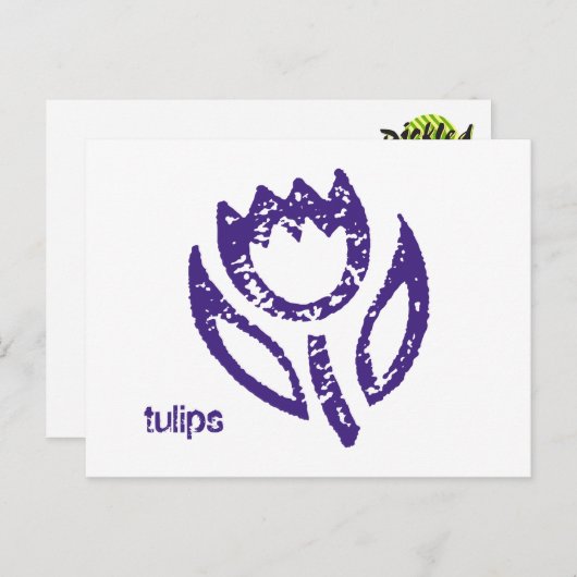 Tulps Deep Blue Tulip Briefkaart (Voorkant / Achterkant)