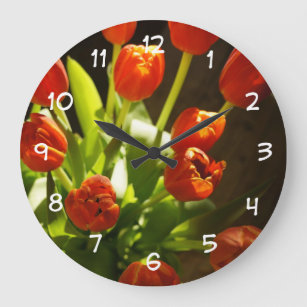 Tulps Floral Wall Clock Grote Klok