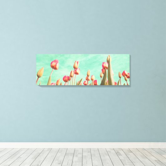  Tulps Flowers Spring Painting Fine Art Canvas Afdruk (Insitu (Houten vloer))