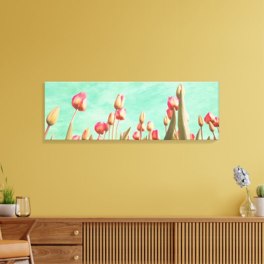 Tulps Flowers Spring Painting Fine Art Canvas Afdruk (Insitu (Woonkamer))
