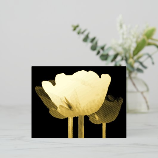 Tulps Gold Foil Holiday Briefkaart (Staand Voorkant)