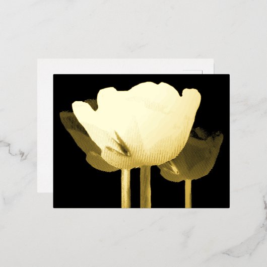 Tulps Gold Foil Holiday Briefkaart (Voorkant / Achterkant)