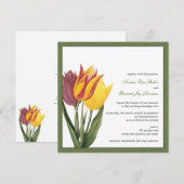 Tulps Green Border Weddenschap Kaart (Voorkant / Achterkant)