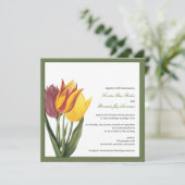 Tulps Green Border Weddenschap Kaart (Staand voorkant)