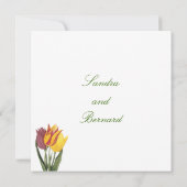 Tulps Green Border Weddenschap Kaart (Achterkant)