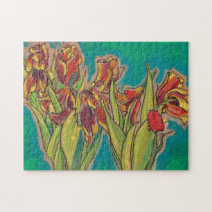 Tulps Sketch Blooming Spring Flowers Floral Art Legpuzzel