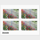 Tulps tuinhouten fence foto sticker (Vel)