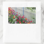 Tulps tuinhouten fence foto sticker (Tas)