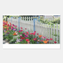 Tulps tuinhouten fence foto sticker