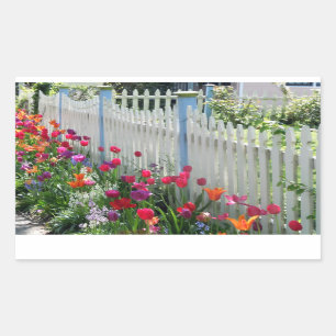 Tulps tuinhouten fence foto sticker