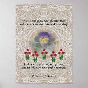 Tulps Viola ~ Proverbs 3:5-6 Poster