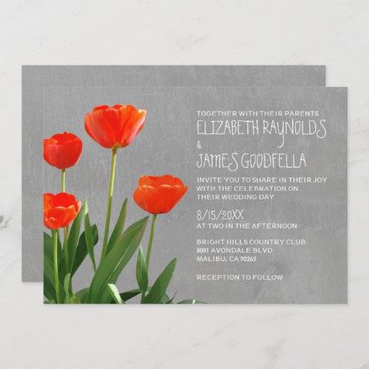 Tulps Wedding Invitations Kaart (Voorkant / Achterkant)