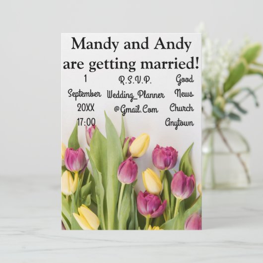 Tulps Wedding Kaart (Staand voorkant)