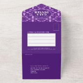 Tulpsterren paars patroon gala dinegebeurtenis all in one uitnodiging (Buitenkant)