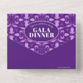 Tulpsterren paars patroon gala dinegebeurtenis all in one uitnodiging (Achterkant)