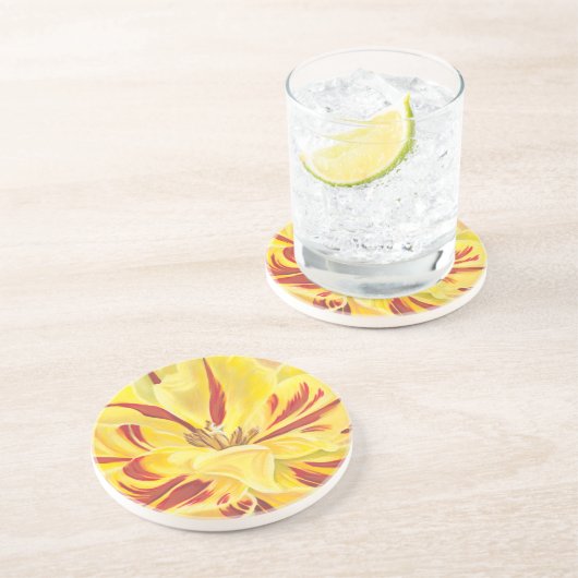 Tulpstroom II Zandsteen Onderzetter (Zijkant)