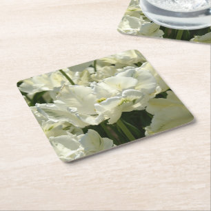 Tulpt het witte kartonnen onderzetters