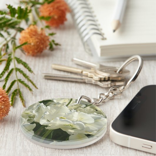 Tulpt het witte sleutelhanger (Voorkant Rechts)