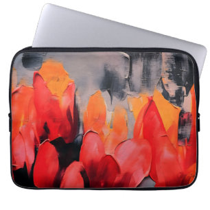Tulpveld – Abstracte bloemintensiteit Laptop Sleeve