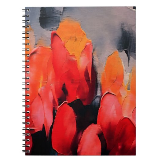 Tulpveld – Abstracte Bloemintensiteit Notitieboek (Voorkant)