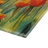Tulpveld Kunstglazen Snijplank (Hoek)