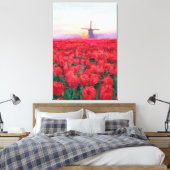 Tulpveld - Landschap - Lente in Nederland Canvas Afdruk (Insitu (Slaapkamer))