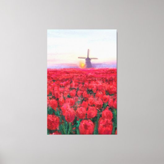 Tulpveld - Landschap - Lente in Nederland Canvas Afdruk (Voorkant)