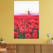 Tulpveld - Landschap - Lente in Nederland Canvas Afdruk (Insitu (Woonkamer))