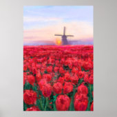 Tulpveld - Landschap - Lente in Nederland Poster (Voorkant)