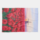 Tulpveld - Landschap - Lente in Nederland Theedoek (Horizontaal)