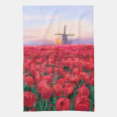 Tulpveld - Landschap - Lente in Nederland Theedoek (Verticaal)