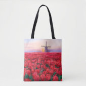 Tulpveld - Landschap - Lente in Nederland Tote Bag (Voorkant)