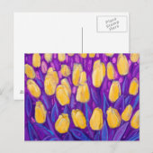Tulpveld, lentevloerbloemen, vezel, geel Violet Briefkaart (Voorkant / Achterkant)