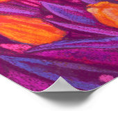 Tulpveld, lentevloeren Floral Oranje Paars Poster (Hoek)