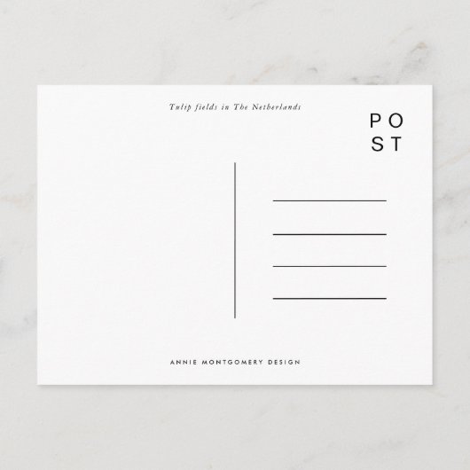 Tulpvelden in het Briefkaart van de Nederlandse Wa (Achterkant)