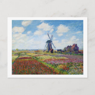 Tulpvelden met de Rijnsburg-windmolenmonet Briefkaart