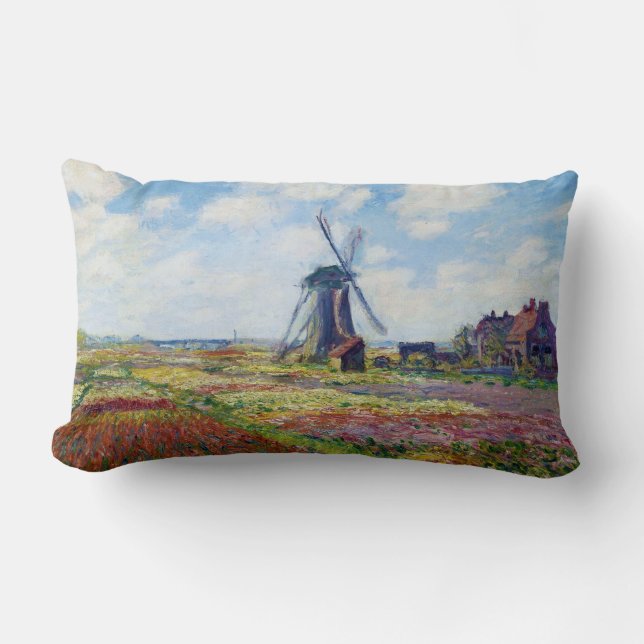 Tulpvelden met de Rijnsburg-windmolenmonet Kussen (Voorkant)