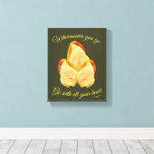 Tulpventilator gaat met uw hart Inspirerend Canvas Afdruk (Insitu (Houten vloer))