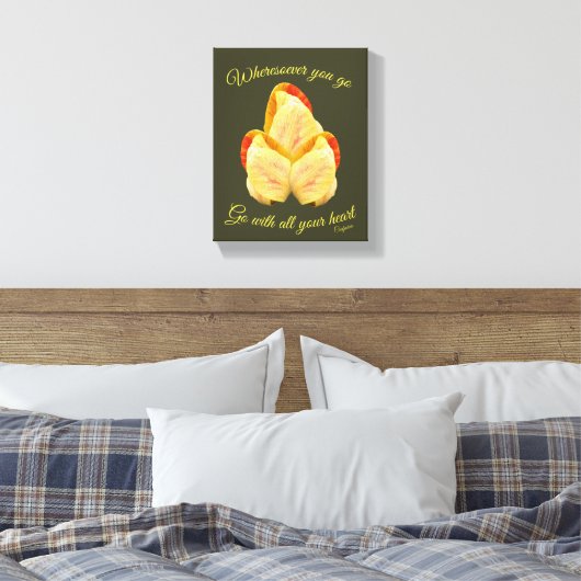 Tulpventilator gaat met uw hart Inspirerend Canvas Afdruk (Insitu (Slaapkamer))