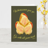 Tulpventilator gaat met uw hart Inspirerend Kaart (Gele Bloem)