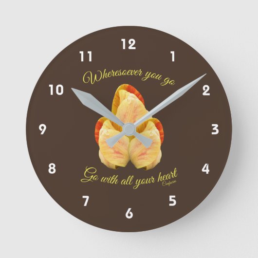 Tulpventilator gaat met uw hart Inspirerend Ronde Klok (Voorkant)