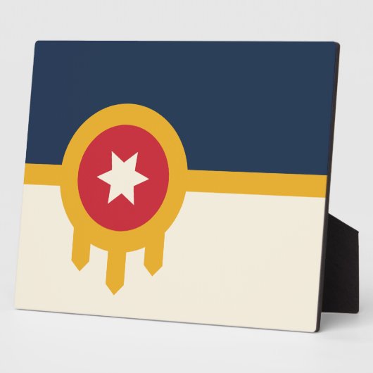 Tulsa City Flag Plaque Fotoplaat (Zijkant)