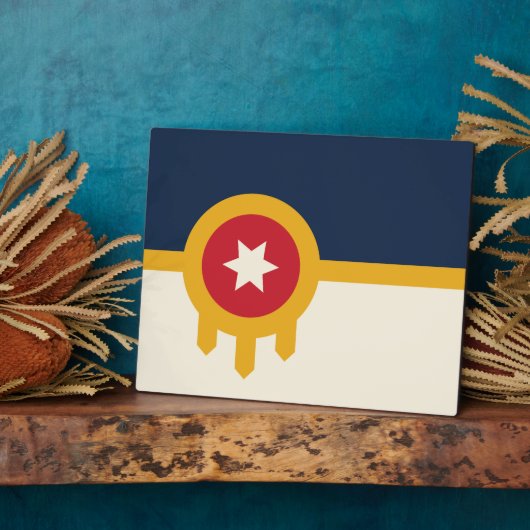 Tulsa City Flag Plaque Fotoplaat (Zijkant)